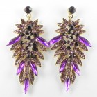 512365 Brown-purple Crystal Earring in Gold